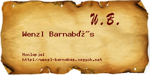 Wenzl Barnabás névjegykártya